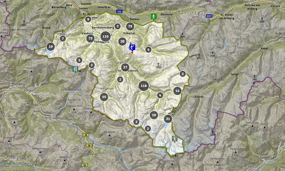 carte interactive Montafon