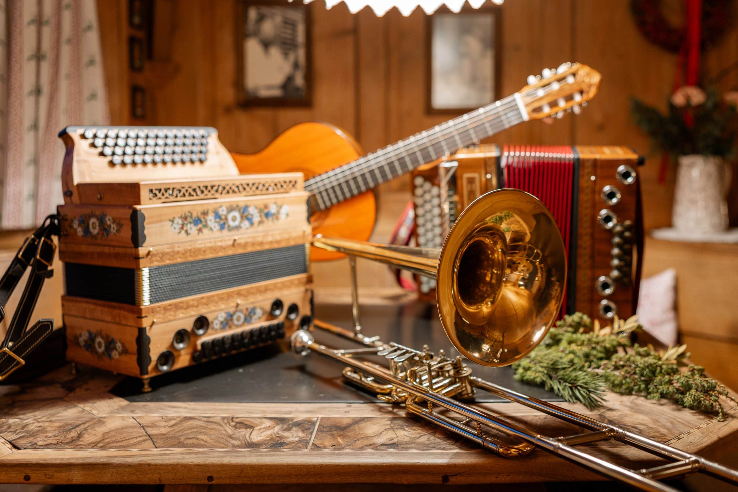Steirische und Posaune im Gasthof Löwen zu Hausmusik